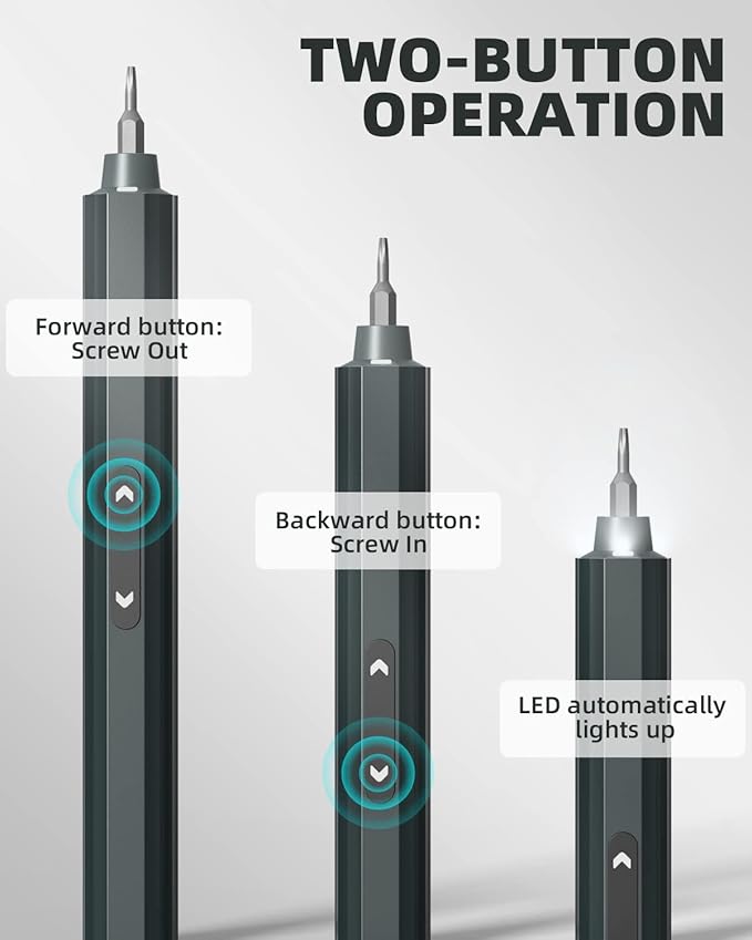 Mini Electric Screwdriver 48-in-1 Magnetic Bits, DOINOW Precision Cordless Screwdriver LED Light, Magnetic Storage, Electric Screwdrivers kit for PC Building Phone Watch Laptop