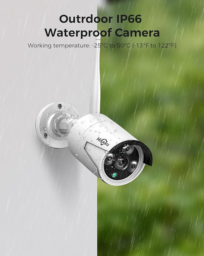 Hiseeu Wireless Pro WiFi Security Camera System, 16CH 4K NVR Kit, Plug-in Powered 12Pcs 5MP CCTV Home Security Camera System for Indoor/Outdoor, Night Vision, Waterproof, Motion Detection, 3TB HDD