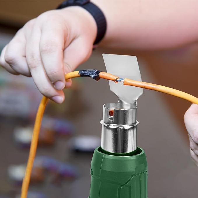 1500W Heat Gun, Fast Heat Hot Air Gun Kit with 662℉ & 1022℉ Dual-Temperature Settings, 4 Nozzles for Shrink Wrapping, Stripping Paint, Resin, Crafts