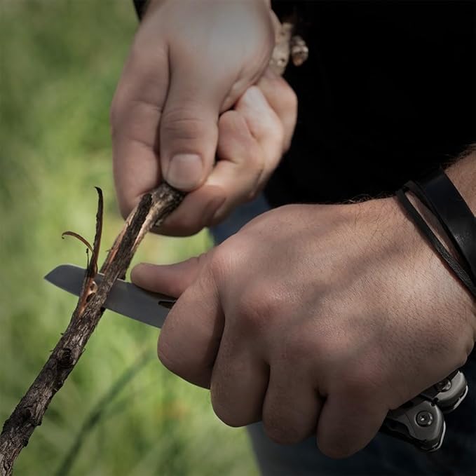 GRITR 13-in-1 Stainless Steel EDC Multitool w/Nylon Sheath - Outdoor Tool w/Needle Nose Pliers, Pocket Knife, Scissors, Bottle Opener, Cutters - Camping Hiking Fishing Survival Gear