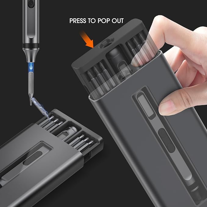 MAXME100® Powerful Cordless Electric Precision Screwdriver Set With LED Light - Small Mini Micro Screwdriver Set for DIY Projects and Repairs - Rechargeable Portable