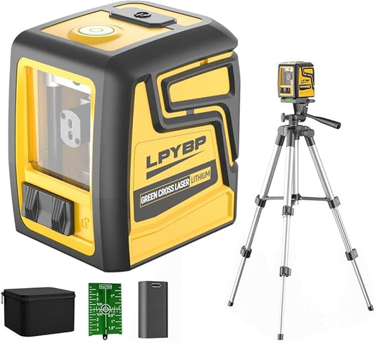 360° Laser Level with Tripod,100ft/30m Self Leveling Laser Level,with Rechargeable Battery & Type-C Charging Port, Self Leveling Wide Angle Cross Leveler Tool for Construction