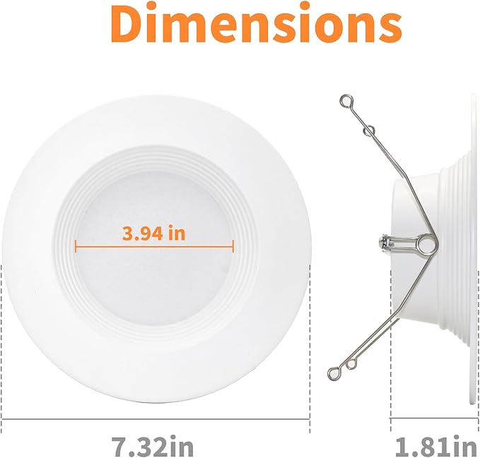Peteme E26 Retrofit LED Recessed Lighting 6 Inch, IC Rated ETL Certified Smart Can Light Baffle Trim Style, RGBCW Dimmable Color Changing Soffit Downlight Compatible with Alexa/Google, 1100LM, 6 Pack