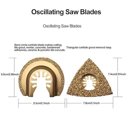 20PCS Wood/Metal Oscillating Multitool Quick Release Saw Blades Fit Fein Multimaster Porter Cable Black & Decker Bosch Dremel Craftsman Ridgid Ryobi Makita Milwaukee Dewalt