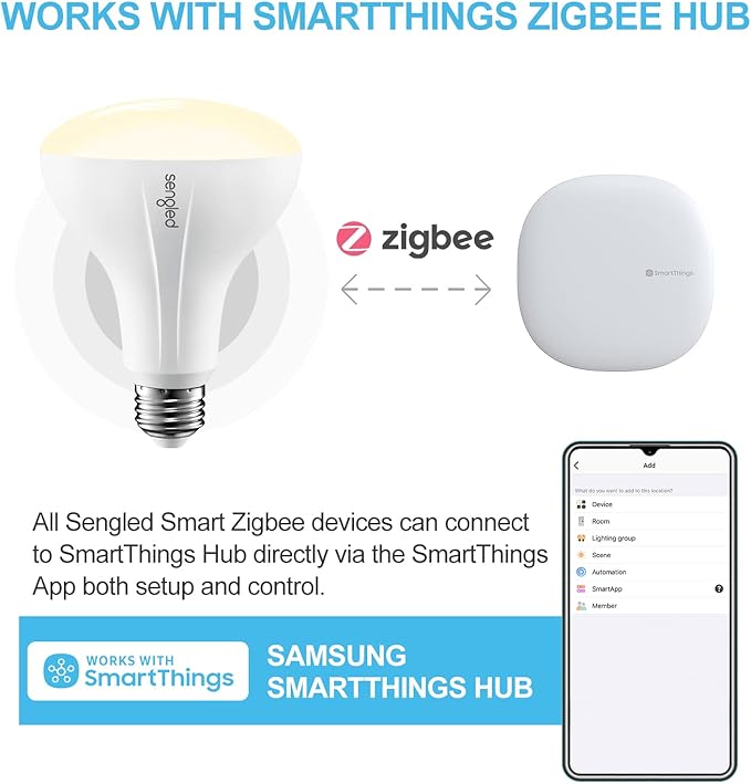 Sengled Smart Bulb, Zigbee Hub Required, Smart Light Bulb Works with Alexa, Google Home, SmartThings, Homekit and Siri, BR30 Dimmable Flood Light Bulb for Cans, Soft White 2700K, 650 LM, 9W, 1 Pack