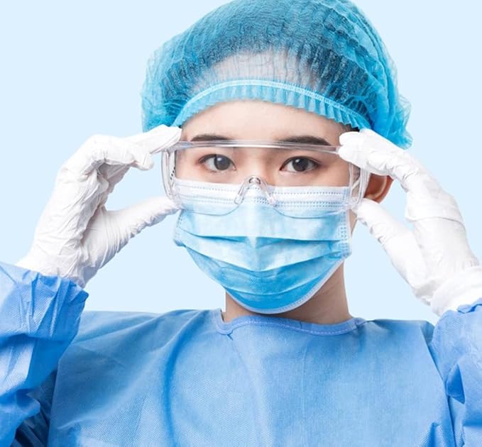 PitLite Safety Goggles Eyeglasses Anti Fog Clear Vent Glasses Lab Work Glasses