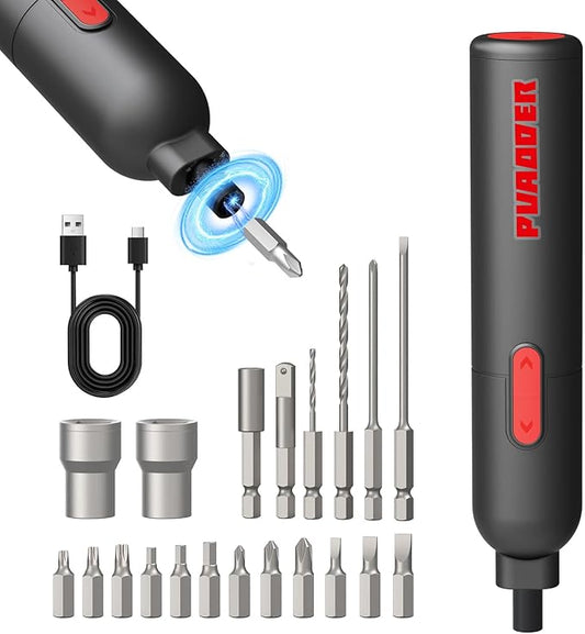 Electric Screwdriver Cordless,3.6V Screwdriver Set Rechargeable,Multitool Magnetic Screwdriver Bits,20 Pieces Screw Gun Gifts for Men (Black)