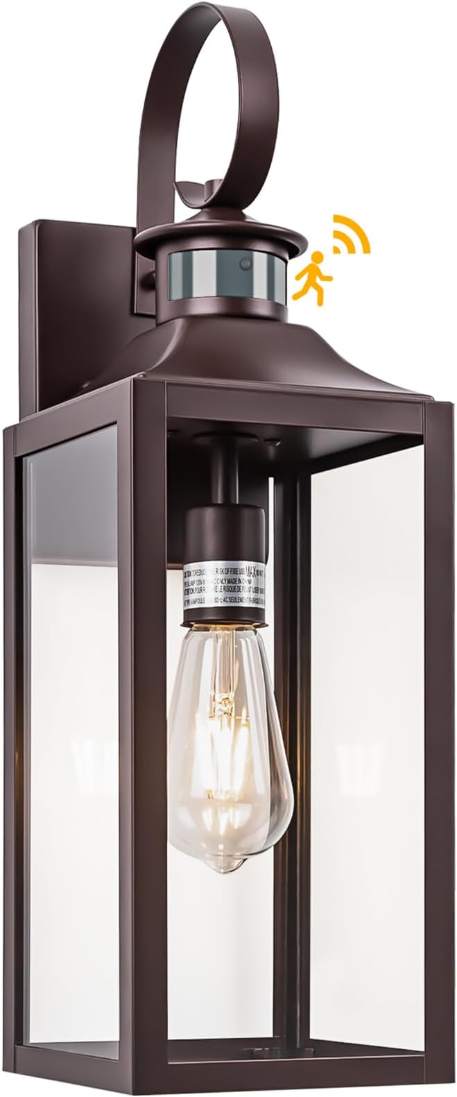 Large Motion Sensor Outdoor Wall Light 20" - Oil Rubbed Bronze Dusk to Dawn Outdoor Lighting, Modern Wall Mount Light Fixture, Brown Porch Light Fixture for Outside House Garage, 3 Modes