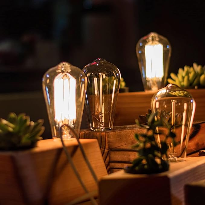 Mastery Mart 120 Pack Vintage LED Light Bulb 2200K Warm White, Dimmable, 5.5W (60 Watt Equivalent), ST21/ ST64 Clear Glass Antique Edison Style, 500LM E26 Decorative Filament Bulb