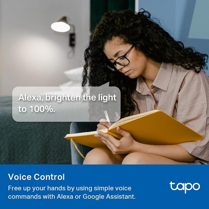 Tapo TP-Link Smart Light Bulbs - Natural Daylight, Dimmable, Compatible w/Alexa and Google Home, A60 Bulb/E27 Base, 60W Equivalent, 800LM CRI>90, 2.4GHz WiFi Only, No Hub Required, L520E(4-Pack)