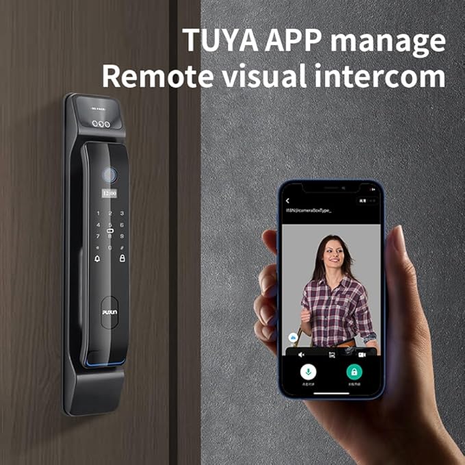 Generic DF65 3D Face Recognition Smart Lock - Black