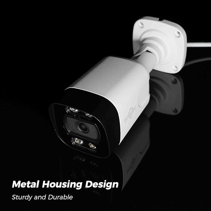 【3TB HDD+Human/Vehicle Detect】 Hiseeu 4K PoE Security Camera System, Home Surveillance Kits w/4Pcs 5MP IP Security Camera Outdoor&Indoor, 16Ch 8MP PoE NVR, Two Way Audio, Spotlight Alarm, 7/24 Record