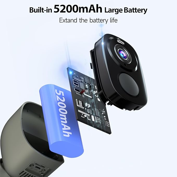 3Pack 5G/2.4G Security Cameras Wireless Outdoor, 2K Battery Powered Camera, WiFi Home Indoor Camera with Color Night Vision, Siren Alarm,AI Detection, No Monthly Fee, 2 Way Audio, Works w/Alexa