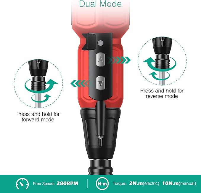 ORIA Mini Electric Screwdriver, Cordless Electric Screwdriver, 12 in 1 Rechargeable Screwdriver Set with 10 Screwdriver Bits, 1/4 inch Bit Holder, LED Light, Charging Cable, for Phones,Toys, PC