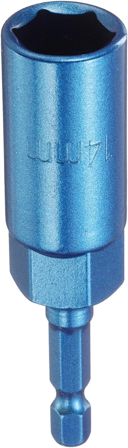 HARFINGTON Nut Driver 14mm Hex Drive Socket CR-V Steel Power Screw Drill Bits Socket Wrench Tools with 1/4" Quick Change Hex Shank for Power Drills Impact Drivers, Blue
