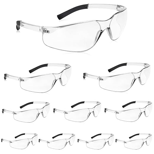 10 Pack Clear Safety Glasses with ANSI Z87.1 Scratch Resistant Eyewear for Women Man Lab Goggles Eye Protection