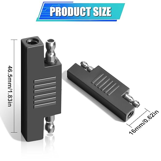 SAE Polarity Reverse Adapter - Quick Disconnect SAE Connector for Solar Panel, Battery Charger & Maintainer (6-Pack)