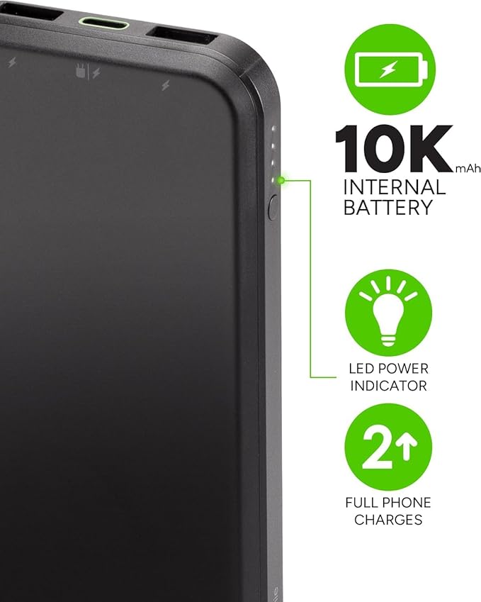 Mophie powerstation prime10 - Portable Power Bank with 10,000mAh Internal Battery, 18W USB-C PD Fast Charging, Charge 3 Devices Simultaneously, LED Power Indicator, Best Dad
