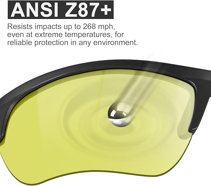 12 Pack Safety Glasses, UV Protective Eyewear, ANSI Z87.1 Impact Resistant Anti-Scratch Safety Goggles for Men Women