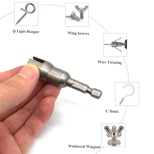 1/4" Wing Nut Driver Wing Nut Drill Bit Socket Wrenches 1/4 inch Hexagon Head Drill Driver Bits for Panel Nuts Screws Eye C Hook Bolt
