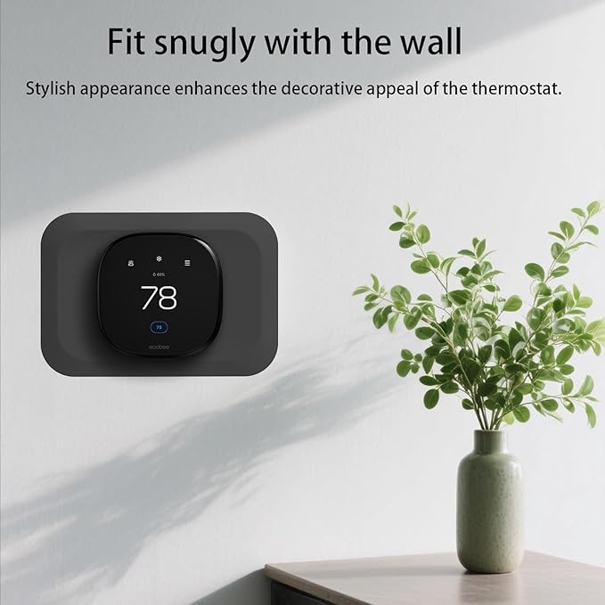 Wall Plate Cover Compatible with New 2022 Ecobee Smart Thermostat Premium & 2022 Ecobee Smart Thermostat Enhanced, Programmable WiFi Thermostat Accessory, Black