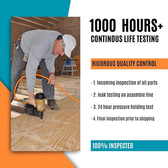 Air Compressor, Ultra Quiet, Only 60dB, 2 Gallon Steel Air Tank, Oil Free, 2.5 CFM at 90 PSI, Fast 14s Recovery Time, Ideal For Shop, Garage, Nail Gun, Pneumatic Tools, 1HP