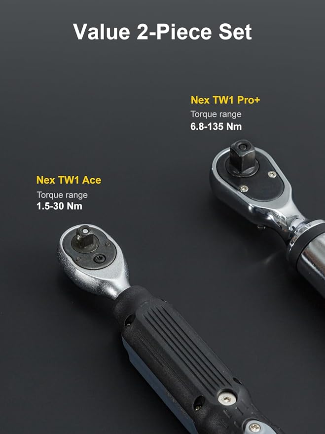 GROWNEER Digital Torque Wrench Set, 1/4" Drive 1.1-22.1 Ft-lbs/1.5-30Nm & 3/8'' Drive 7.38-147.5 Ft-lbs/6.8-135Nm Electronic Torque Wrench Combo with Buzzer & LED Indicator for Motor Car Repair
