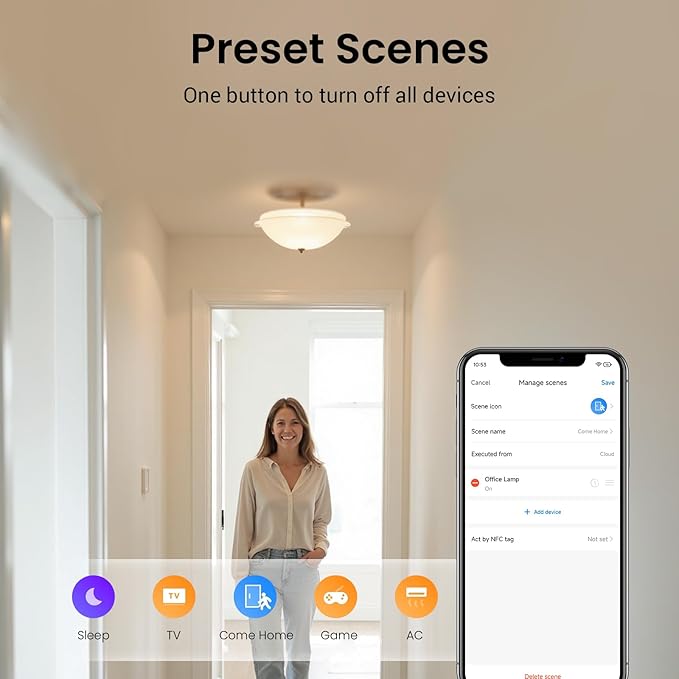 Broadlink RM5plus Universal Infrared Remote, Voice Control with Alexa & Google Assistant, Wi-Fi Smart Home Remote for TV, AC, Fans, All-in-One Smart Hub with Scene & Timer, 2.4GHz Wi-Fi Only