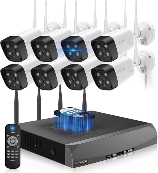 《Dual Antennas & 130°Wide Angle Lens》Wireless Security Camera System Outdoor, WiFi Cameras for Home Video Surveillance Systems