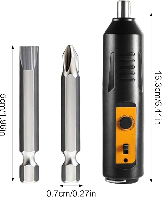 Electric Screwdriver Kit - Mini Cordless Screwdriver with 33‑In‑1 Bits, 3.5 Nm Torque - Portable/USB‑C Rechargeable - 1200 mAh Battery Operated Screwdriver for DIY, Home, and Professional Use