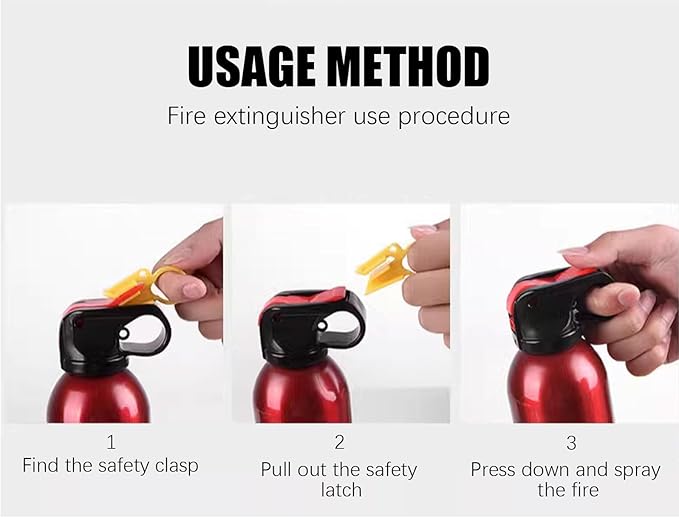 Portable Fire Extinguishers with water-based high-temperature resistance,Can Prevent Re-Ignition,Small and Easy to use,Fire Extinguishers for Car/House/Kitchen/Boat/business,620ml(2pack)