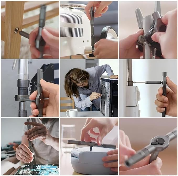 42 in 1 Magnetic Screwdriver Set, DIY Ratchet Screwdriver Set, Multi Bit Magnetic Drive Set, Detachable Ratchet Handle, Portable Compact Repair Tool Kit for Furniture Computer Bicycle Black