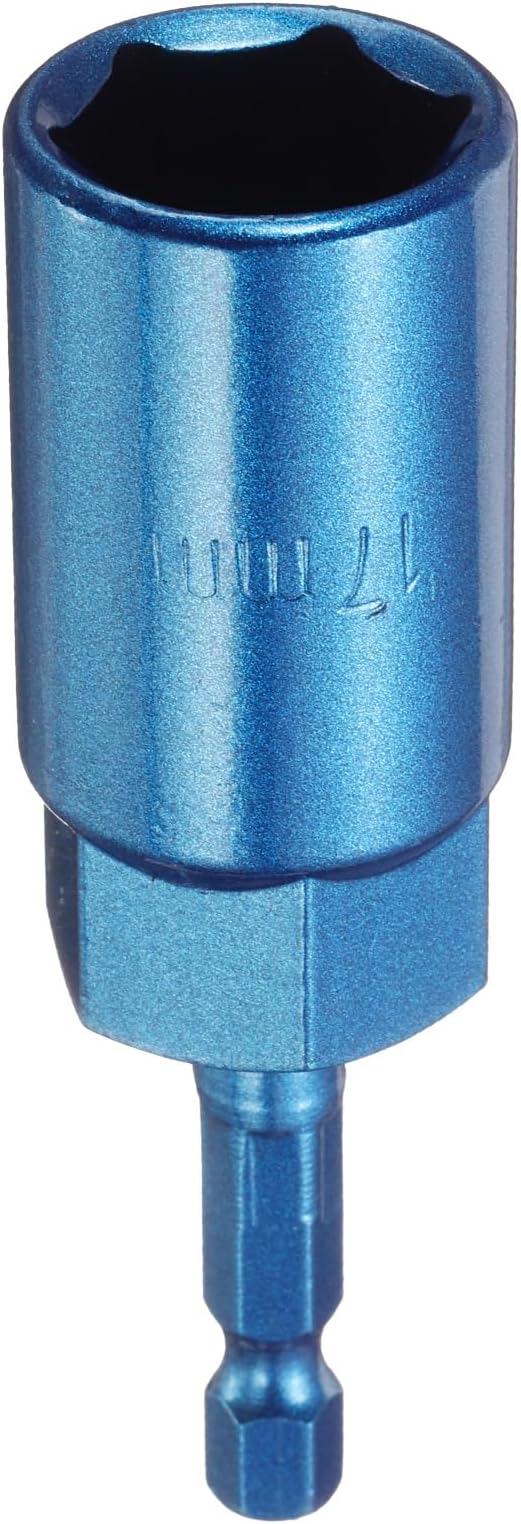 HARFINGTON Nut Driver 17mm Hex Drive Socket CR-V Steel Power Screw Drill Bits Socket Wrench Tools with 1/4" Quick Change Hex Shank for Power Drills Impact Drivers, Blue