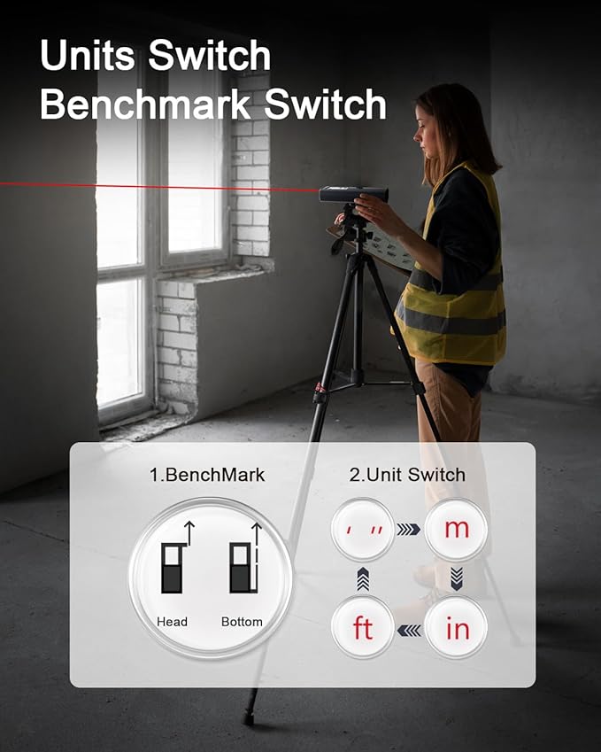 Laser Measuring Tool-165ft Range, Laser Measure with Area Volume Measurement, Portable Handheld Lazer Distance Meters for Construction & DIY