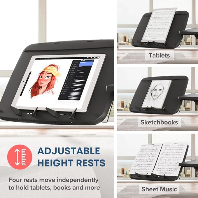 LEVO G2 V16 Mobile Laptop Stand Desk Rolling Cart with Phone Holder and Mouse Tray