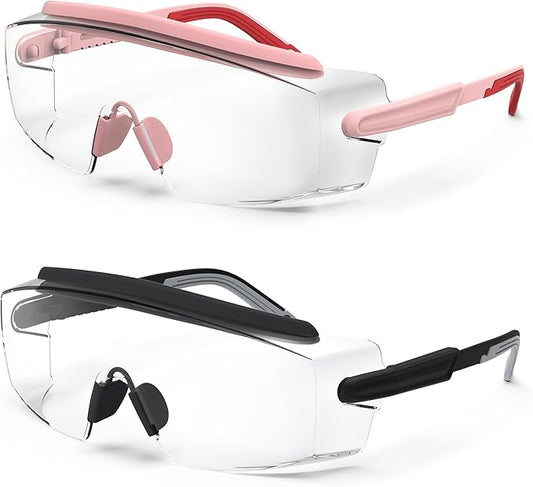 Anti Fog Safety Glasses Safety Goggles Over Glasses Protective Glasses with Anti Scratch Lenses Adjustable