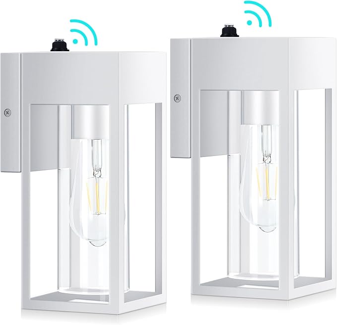 2 Pack Dusk to Dawn Outdoor Wall Lantern, Porch Lights Outdoor Light Fixtures Wall Mount, IP65 Waterproof Wall Mount Light, Outdoor Lantern for Porch Doorway Garage