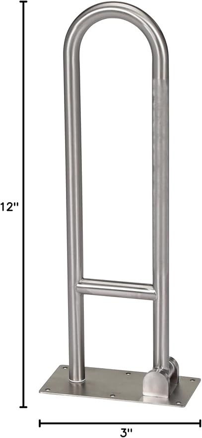 Moen Home Care Bathroom Safety 30 Inch Stainless Steel Flip Up Bathroom Grab Barwith Textured Grip, Elderly Assistance Product, Handicap Accessories for Daily Living, R8960FD