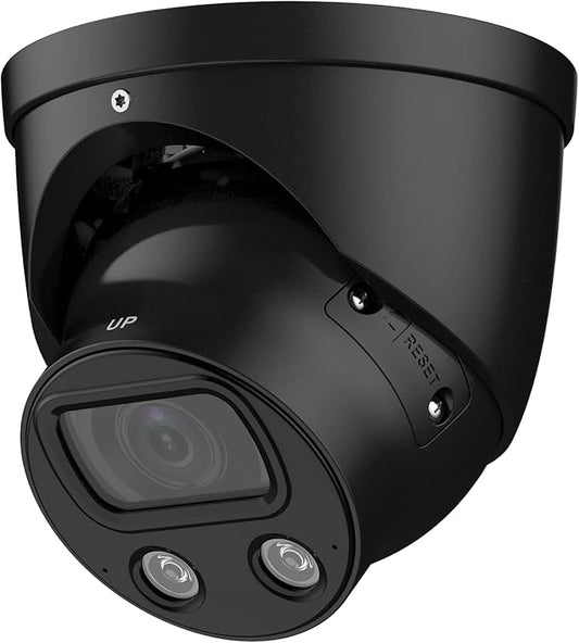 EmpireTech IPC-Color4K-T 4K Full-Color Ultra Low Light 8MP 1/1.2" CMOS Smart AI Starlight Turret IP Camera,Build-in Warm LED, Built-in Mic,SMD 3.0,PoE and ePoE,IPC-Color4K-T 3.6mm-Black