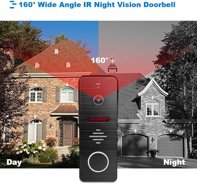 Wired Video Doorbell Apartment Intercom System with 1080P HD Camera,10 Inch Touch Monitor,TUYA WiFi Smart Home Video Intercom Door Phone Kits for Home Villa,32G (1 doorbell+4 Monitor)
