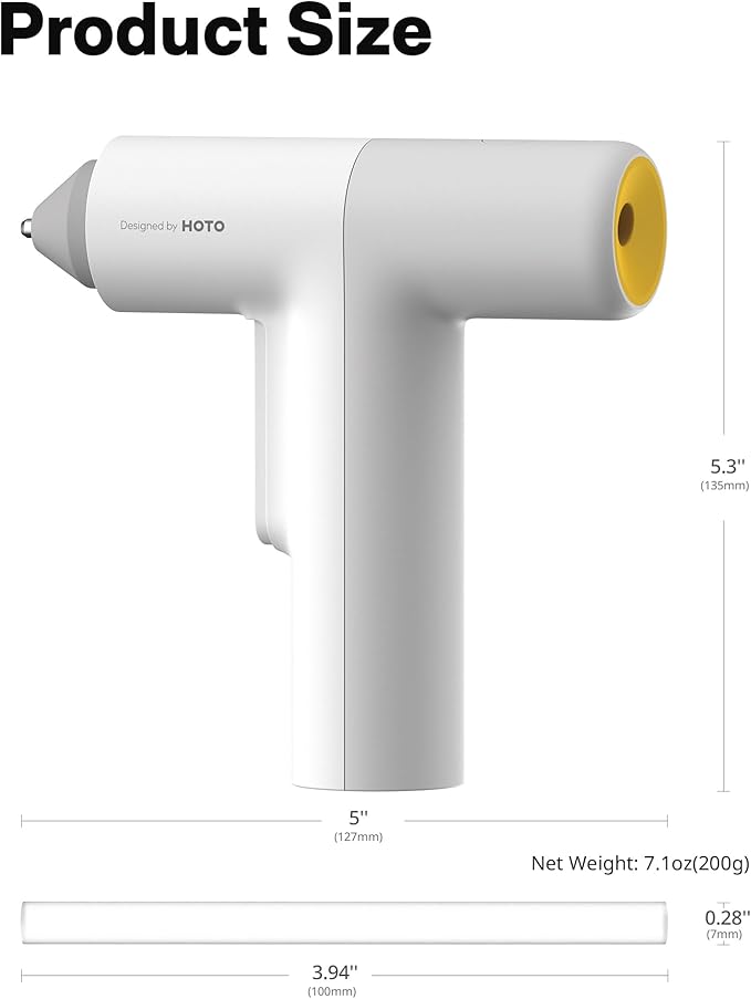 HOTO Cordless Hot Glue Gun with 40 Sticks, 30s Fast Preheating, 3000mAh, One-Hand Auto Dispensing, Dual Safe - Anti-Scald & Anti-Drip,Wireless/Wired Dual Use, Ideal for DIY/Kids Crafts & Home Repairs