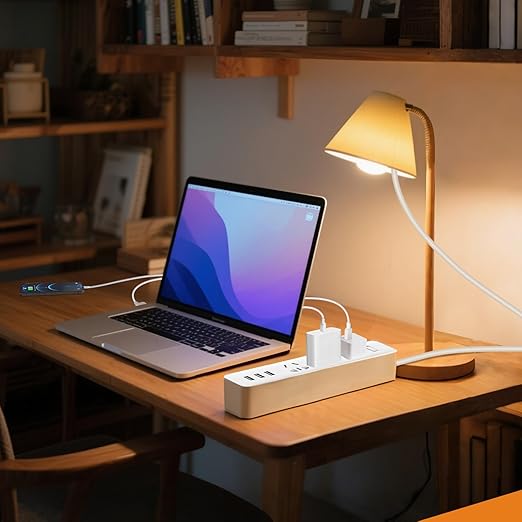 Onite Light Socket Outlet Adapter, Update to 3 Prong Plug Splitter with Waterproof and Dustproof Cover for Outdoor & Indoor, (White, 2-Pack)