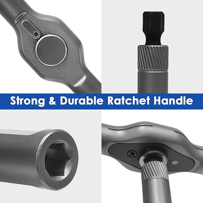 24 in 1 Magnetic Ratchet Screwdriver Set, Precision Screwdriver Set Kit with Detachable Handle & Multi-Bit Tips, Portable DIY Repair Tool for Furniture, Computer, Bicycle, Phone, Watch, Electronics