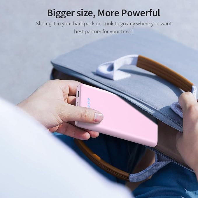 Portable Charger Power Bank 26800mah,Ultra-High Capacity Safer External Cell Phone Battery Pack,2 USB Output High Speed Charging Power bank Compatible with iPhone 16/15/14/13/12 Samsung Android-Pink