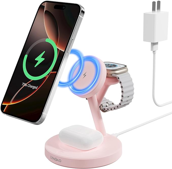 2025 3 in 1 Charging Station for Apple iPhone AirPods Watch with Mag-Safe Charger Wireless Charger Stand for iPhone 1716 15 14 13 12 Series AirPods iWatch Series - Gifts for Wife & Husband