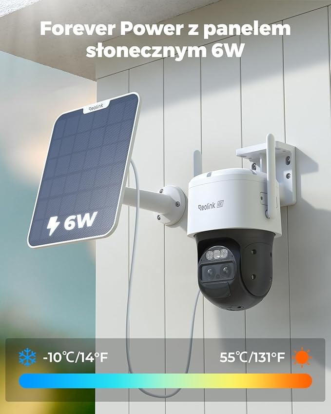 REOLINK TrackMix+Solar Panel, 4K Solar Security Cameras Outdoor with Auto Tracking, 360° Pan Tilt, 8X Hybrid Zoom, Color Night Vision, Smart AI Detection, No Subscriptions, Home Hub Compatible