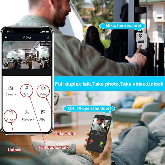 Wireless WiFi Video Doorbell Intercom with 7 inch Touch Monitor System,2 Unit 1080P Video Doorphone Camera,Smart Home Video Intercom Door Phone Kits for Home Villa Apartment