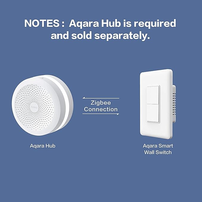 Aqara Smart Light Switch (with Neutral, Single Rocker), Requires AQARA HUB, Zigbee Switch, Remote Control and Set Timer for Home Automation, Compatible with Alexa, Apple HomeKit, Google Assistant
