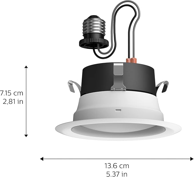 Philips Hue Smart 4 Inch LED Downlights, Warm-to-Cool White Recessed Lighting, 6 Pack, 850LM, Control with Hue App, Compatible with Alexa, Google Assistant, and HomeKit