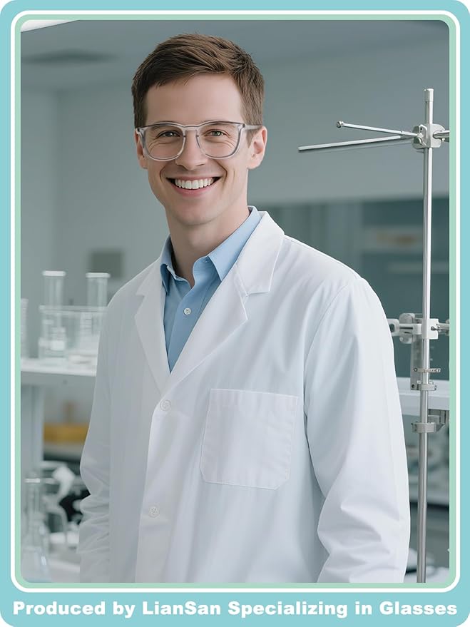 LianSan Oversize Anti-Fog Safety Glasses for Nurses, Z87.1 Certified Goggles for Women, Square UV Protection